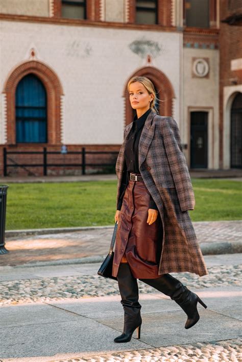 milan fashion week street style fendi leather skirt|street style outfits milan.